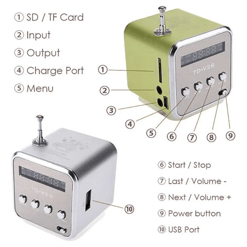Mini Radio Bluetooth-høyttaler