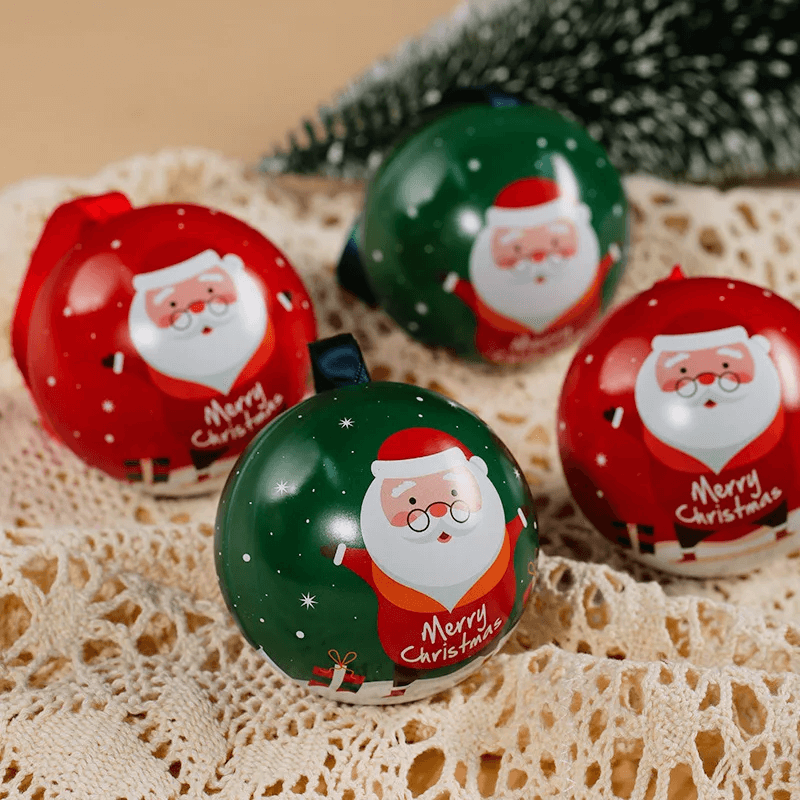 Julekule Godteriboks Juledekorasjon - Fyll med Godteri & Sjokolade, Julenisse, Elg, Snømann