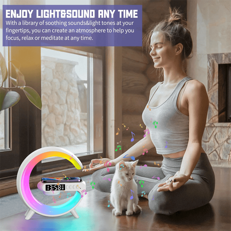Multifunksjonell Trådløs RGB Nattlampe Ladeplate