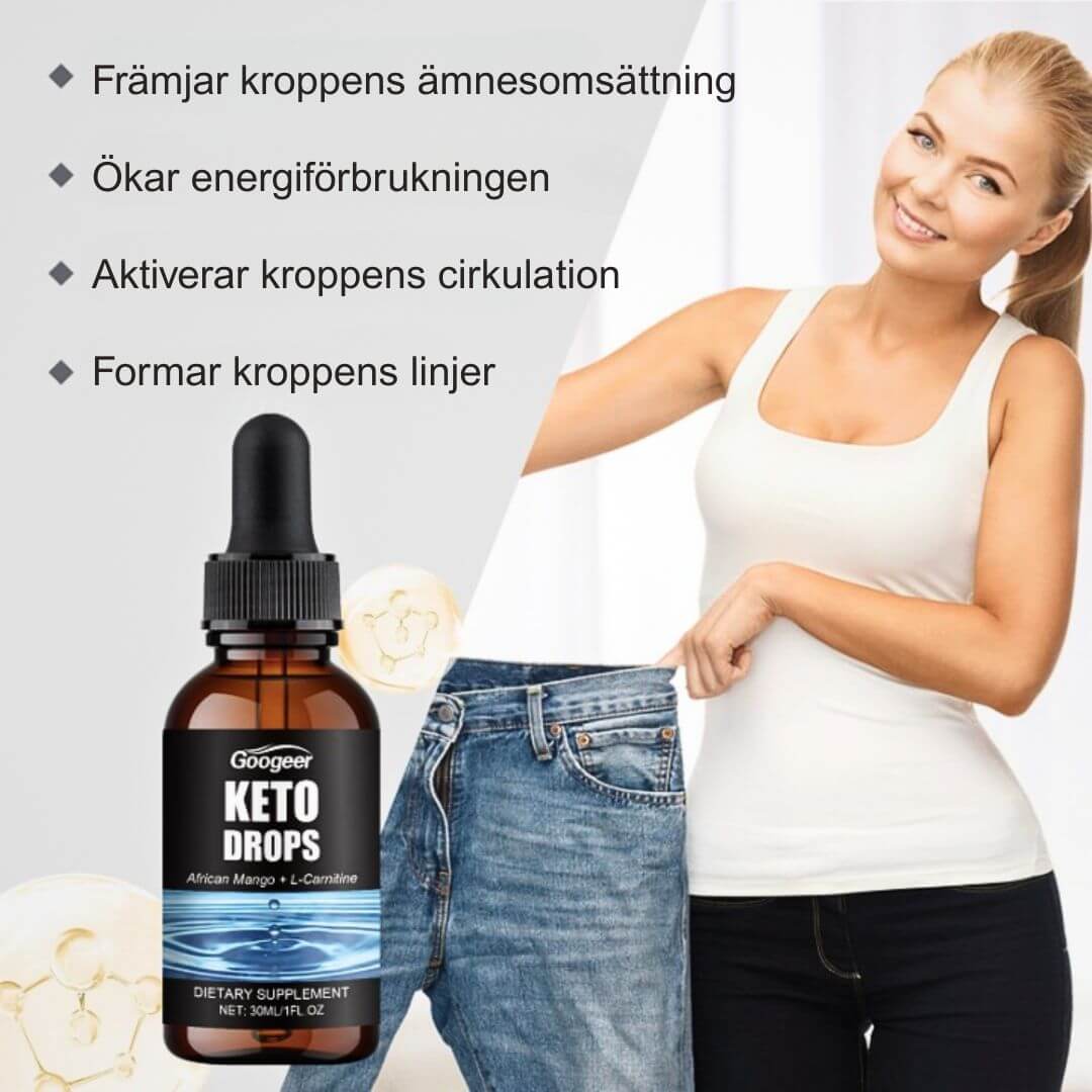 Keto Dråper - Øk stoffskiftet ditt og kontroller søtsuget | Naturlige fettforbrenningsdråper for vektkontroll