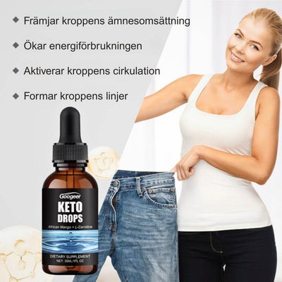 Keto Dråper - Øk stoffskiftet ditt og kontroller søtsuget | Naturlige fettforbrenningsdråper for vektkontroll