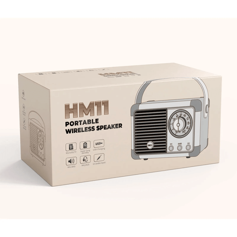 Mini Bluetooth-høyttaler i vintagestil