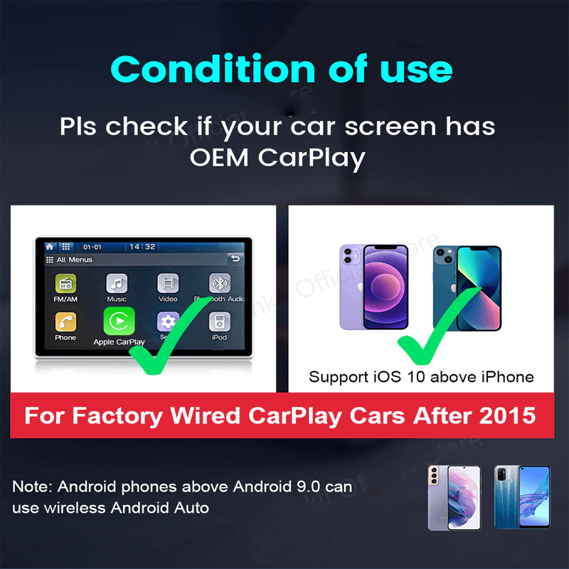 Trådløs CarPlay Auto Adapter