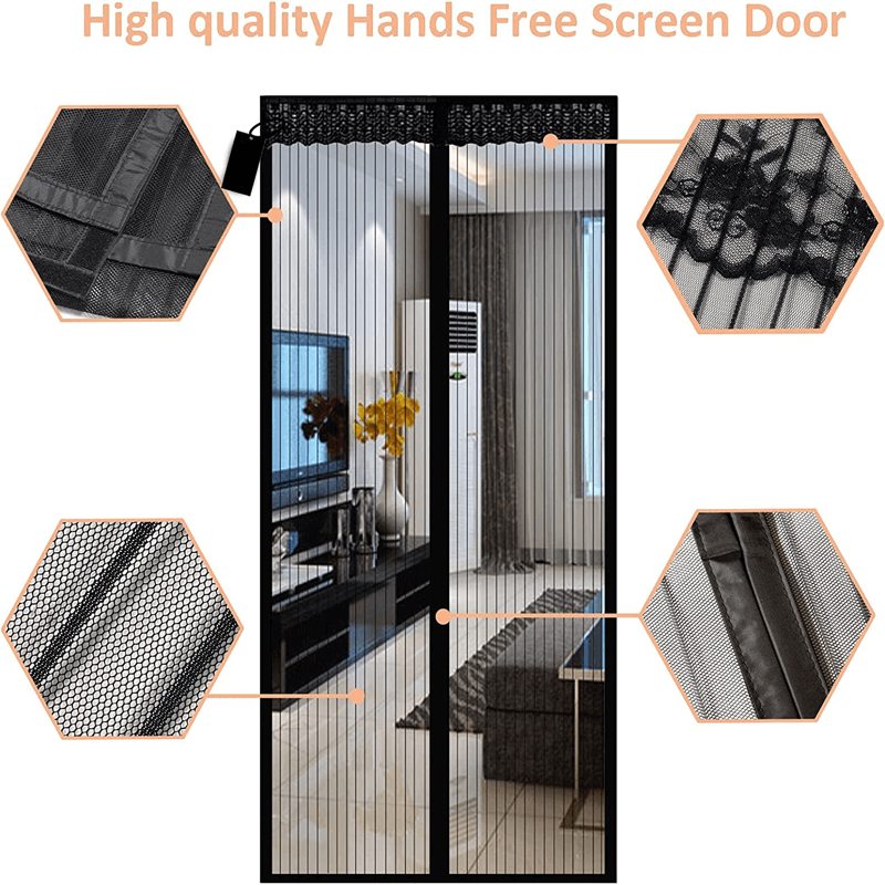 Magnetisk Myggnett for Dør med Automatisk Lukking | Insektnett med Magnetlås – Myggbeskyttelse for Terrasse, Balkong & Entré (Flere Størrelser)
