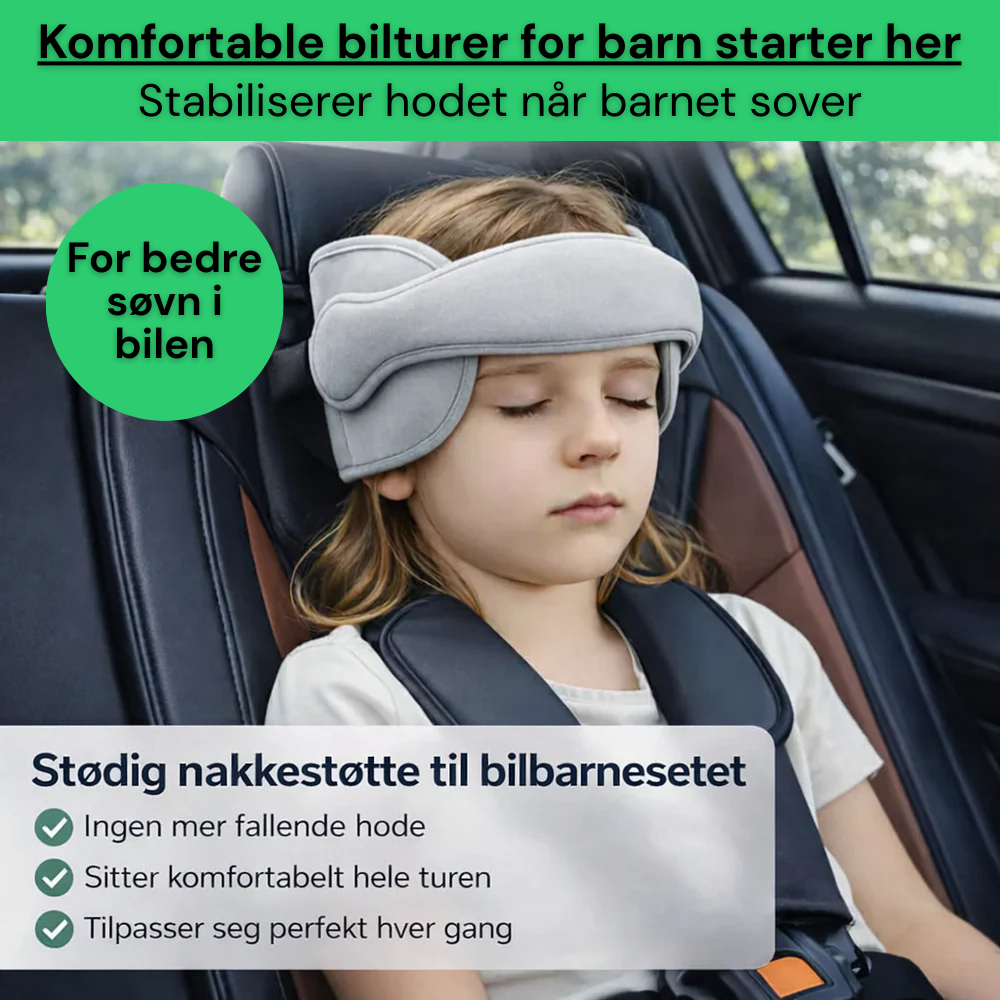 KvikkSleep™ Nakkestøtte for Barn – Komfortable Bilturer Hver Gang