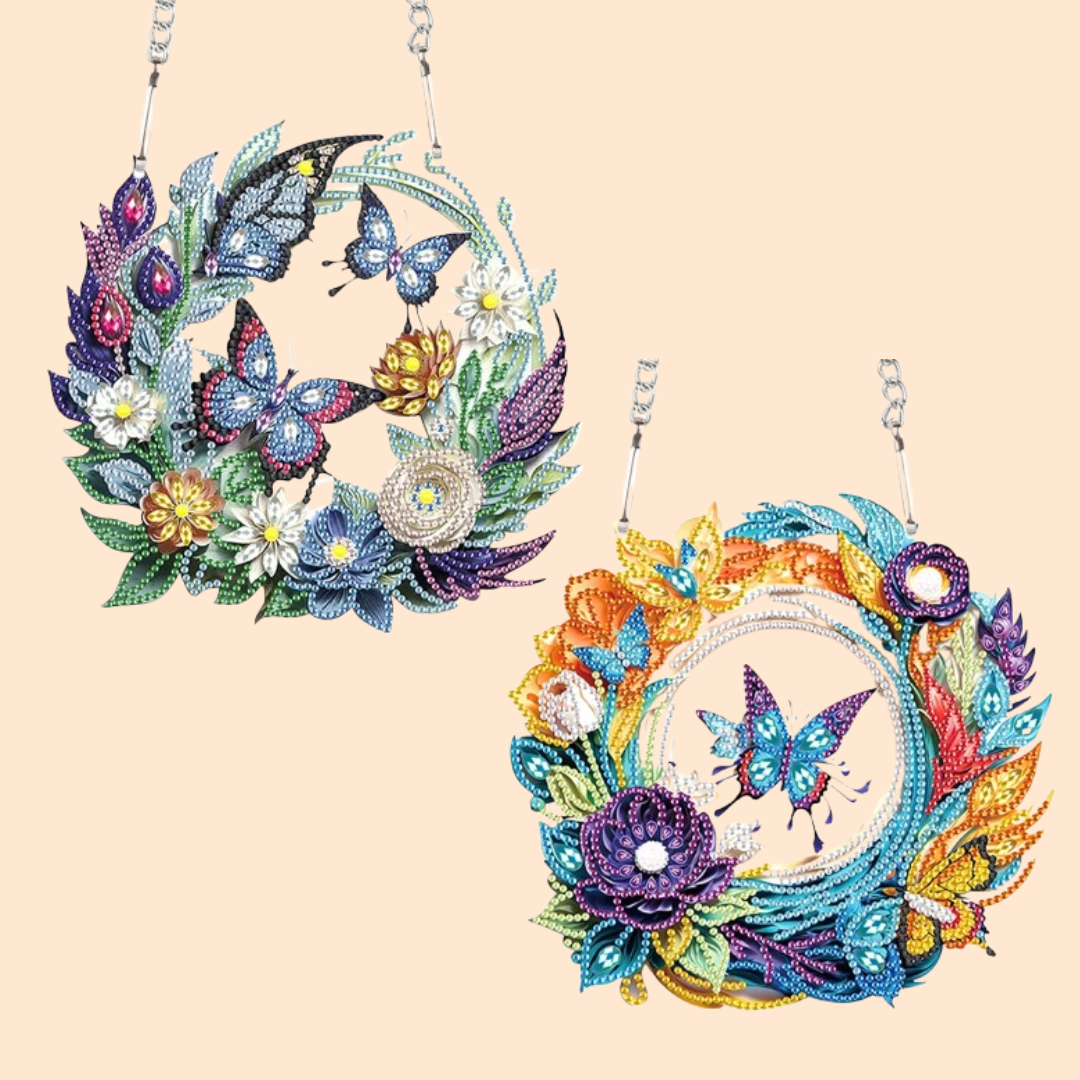 Dekorasjonsanheng | Sommerfugler | Diamantmaleri