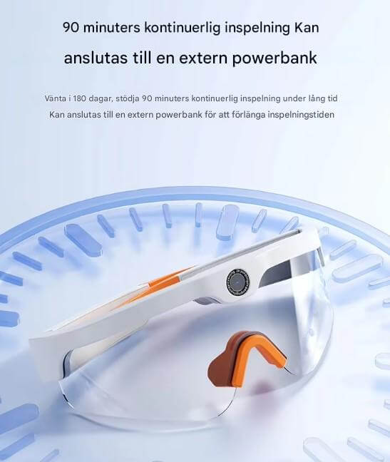 SmartSol – Solbriller med Innebygd Kamera og Trådløse Hodetelefoner | Kompakte og Funksjonelle for Aktive Eventyr
