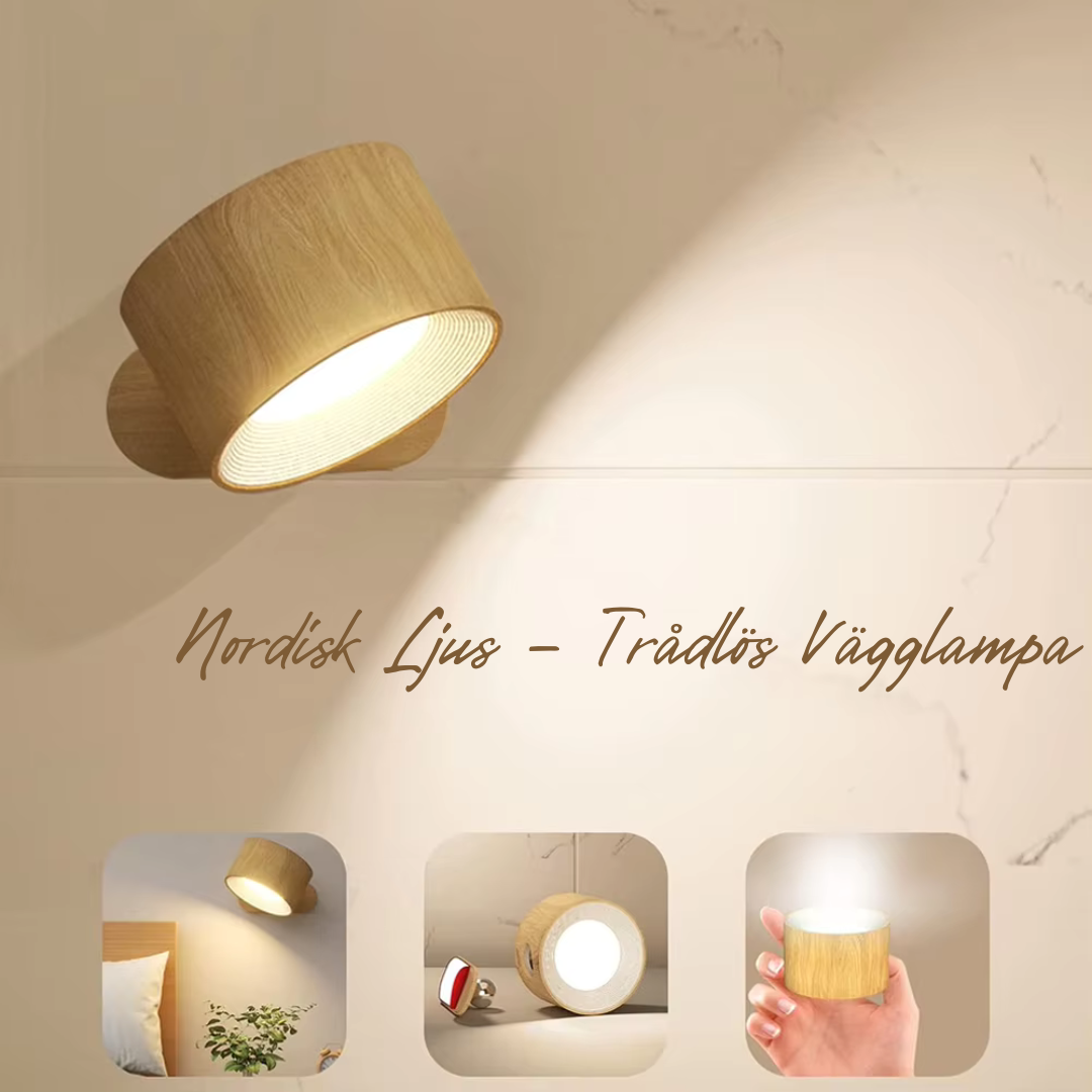 Nordisk Lys – trådløs, oppladbar og fjernstyrt vegglampe i skandinavisk design