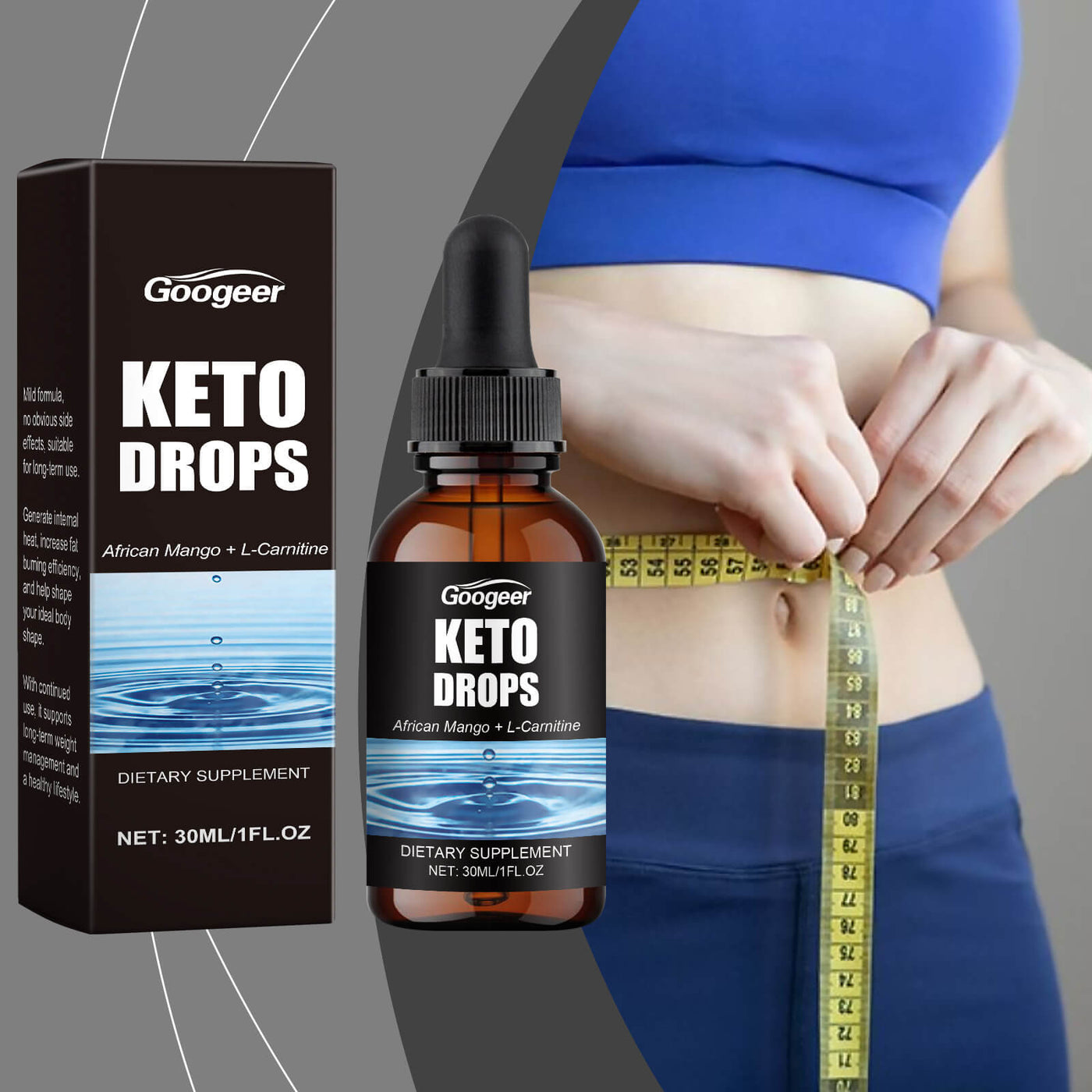 Keto Dråper - Øk stoffskiftet ditt og kontroller søtsuget | Naturlige fettforbrenningsdråper for vektkontroll