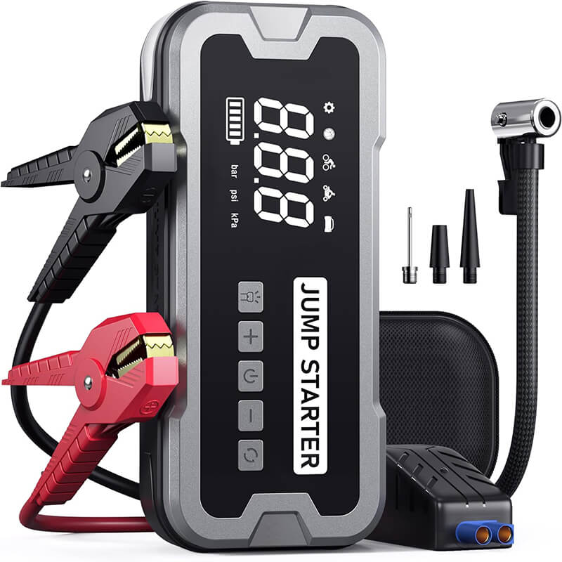 4 i 1 Bærbar Startbooster med Luftpumpe Pro