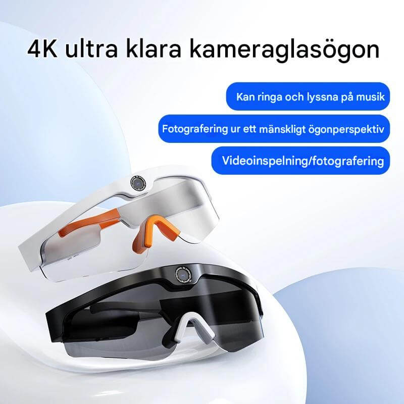 SmartSol – Solbriller med Innebygd Kamera og Trådløse Hodetelefoner | Kompakte og Funksjonelle for Aktive Eventyr