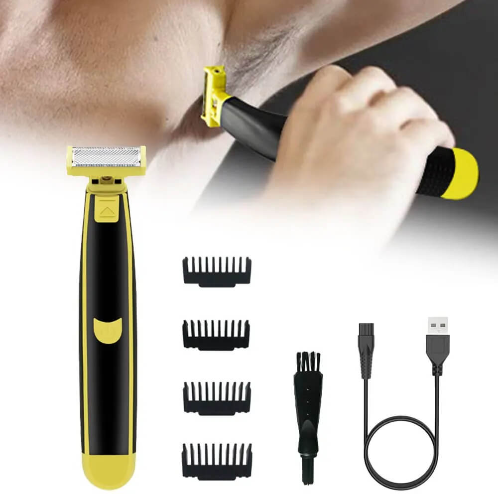 TrimFlex Barbermaskin - Vanntett, Dobbelbladet & Oppladbar for Reise og Hverdag
