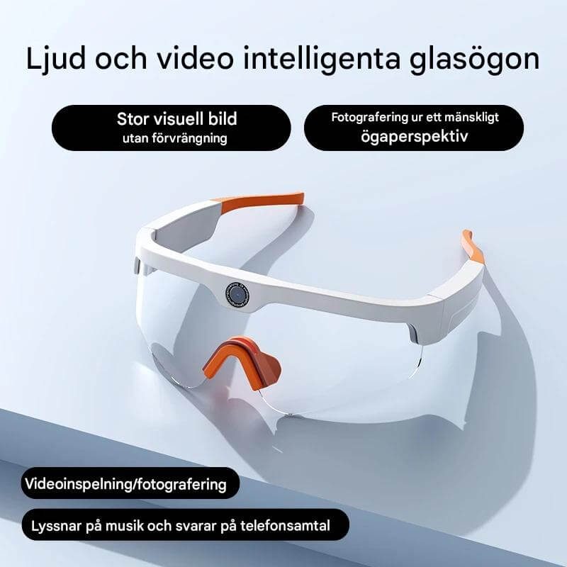 SmartSol – Solbriller med Innebygd Kamera og Trådløse Hodetelefoner | Kompakte og Funksjonelle for Aktive Eventyr