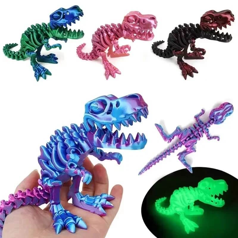 DinoFlex - Bevegelig 3D-printet Dinosaurmodell for Lek og Dekor