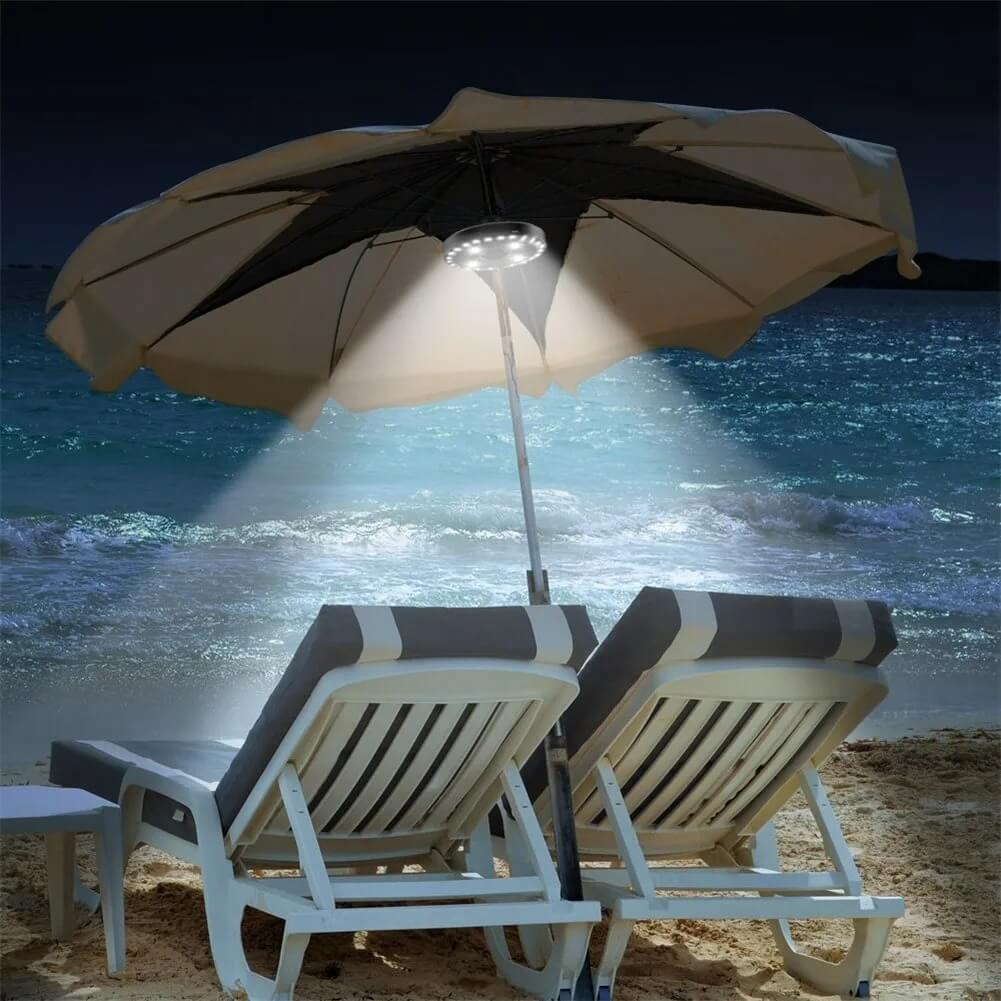 LumaGlow – Bærbar 24+4LED Parasollampe for Utendørsbruk