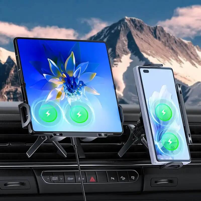 ChargeMount - Justerbar Smart Biltelefonholder med 15W Trådløs Ladeplate for Fellbare Skjermer