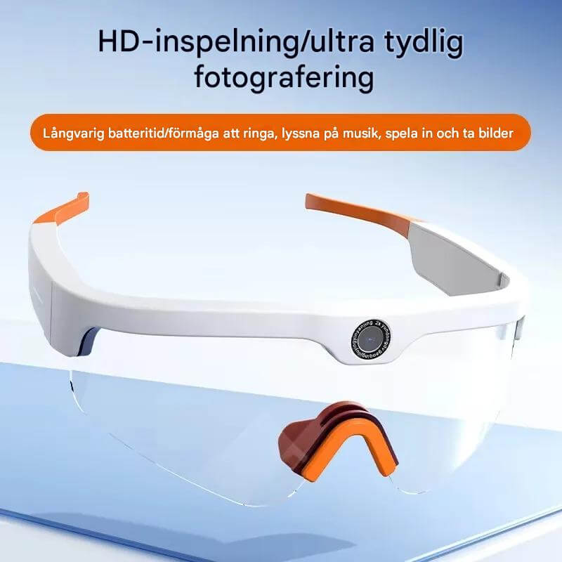 SmartSol – Solbriller med Innebygd Kamera og Trådløse Hodetelefoner | Kompakte og Funksjonelle for Aktive Eventyr