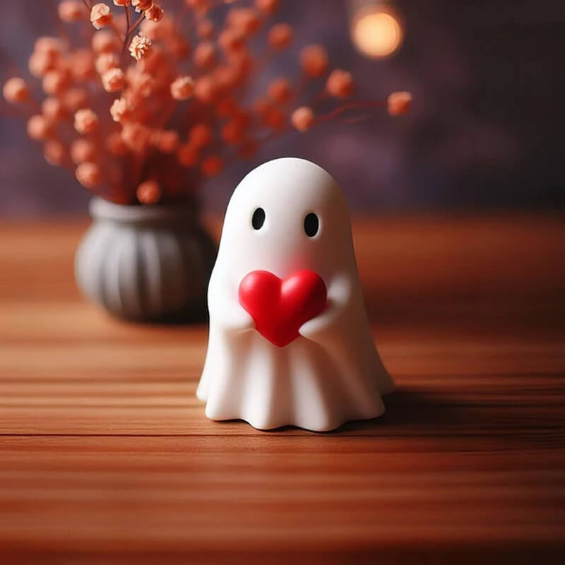 Halloween Dekor: Søt Spøkelseskulptur – Skummel og Morsom Figurin for Hjemmet