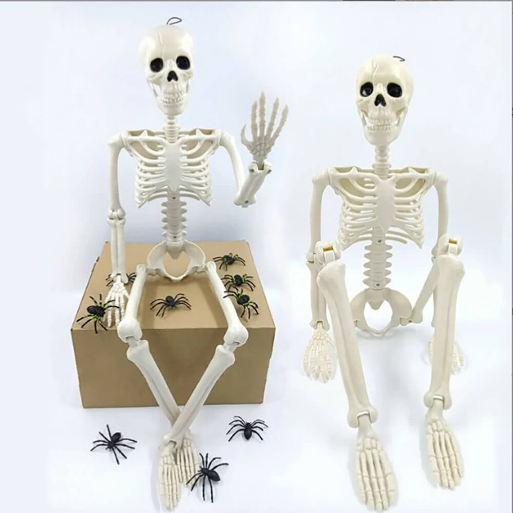 Halloween Dekorasjon: Menneskeskjelett 40 cm – Realistisk Skjelett for Skremmende Dekor