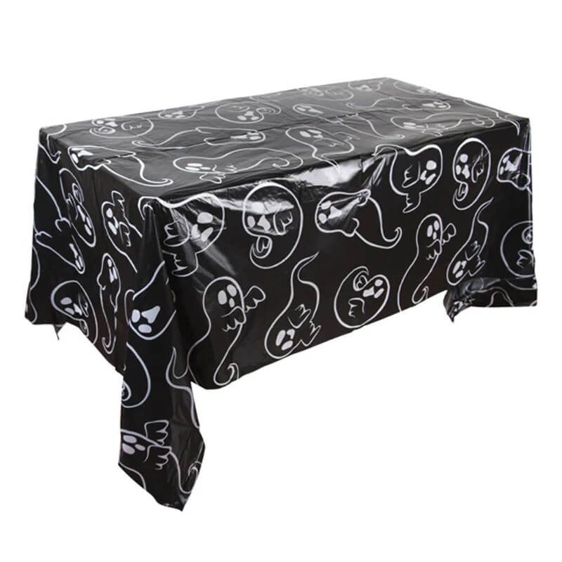 Halloween Duk med Gresskar og Spindelnett – Plastduk for Festbord og Hjemmeinnredning 220x130 cm