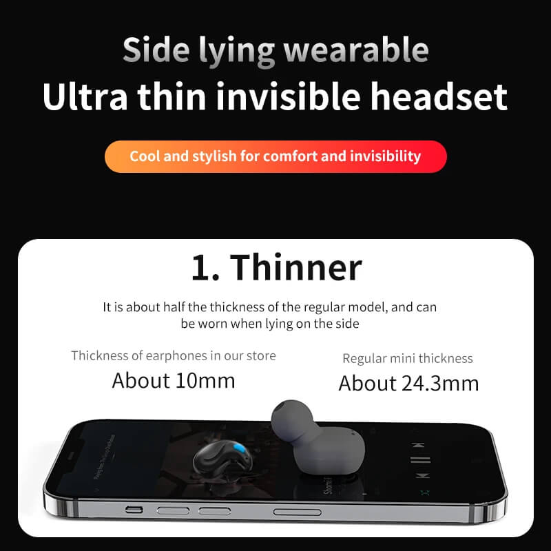 SoundBeats - Minimale Ultra Tynne Trådløse HiFi Hodetelefoner For Søvn & Komfort