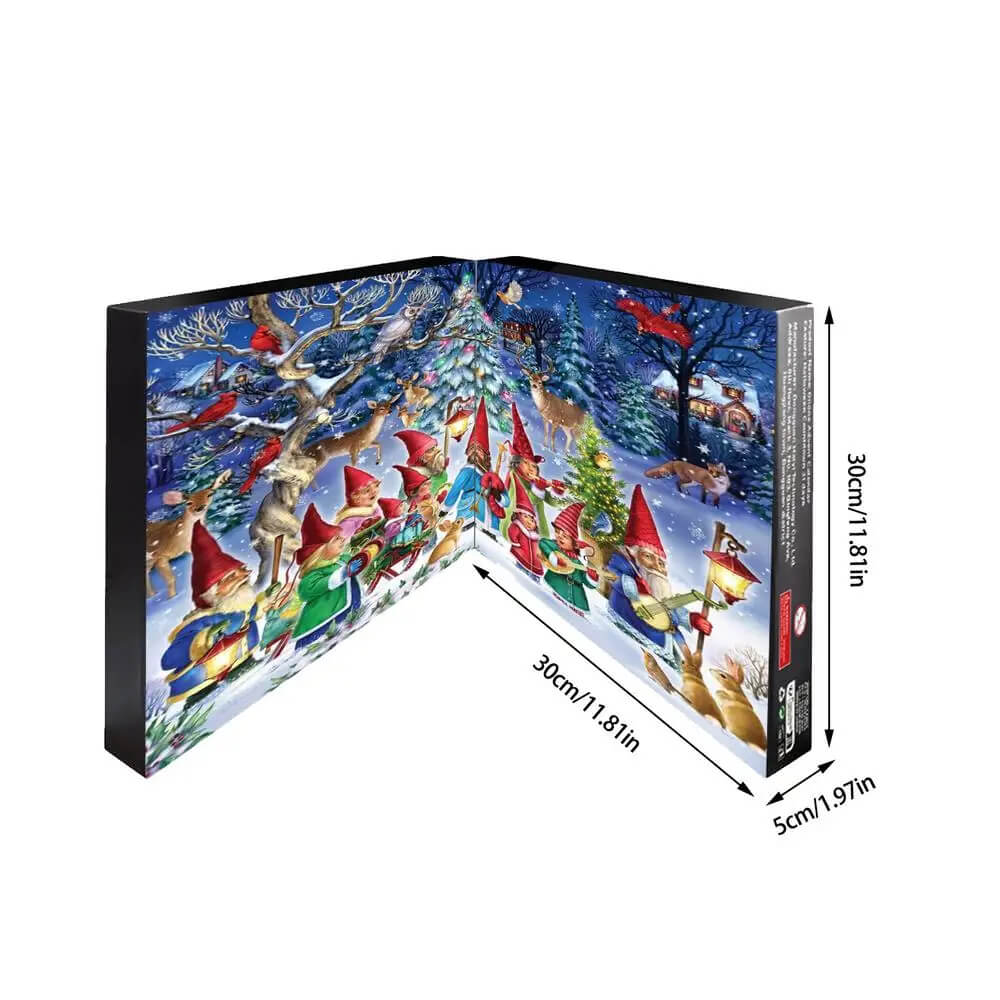 Jule Nisse & Halloween Adventskalender 2024 - Nedtelling med Samlefigurer, Barnevennlig Hjemmedekorasjon og Nedtellingskalender