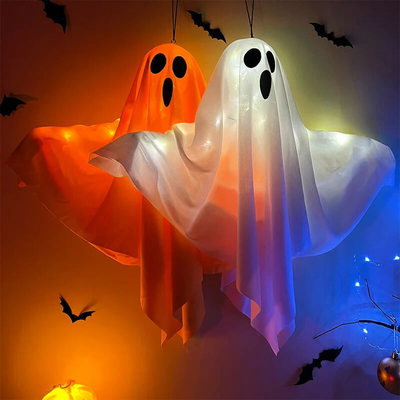 Halloween LED Spøkelseslampe – Hengende Skrekkdekorasjon for Innendørs og Utendørs