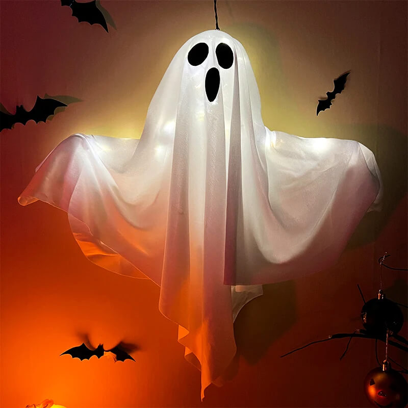 Halloween LED Spøkelseslampe – Hengende Skrekkdekorasjon for Innendørs og Utendørs