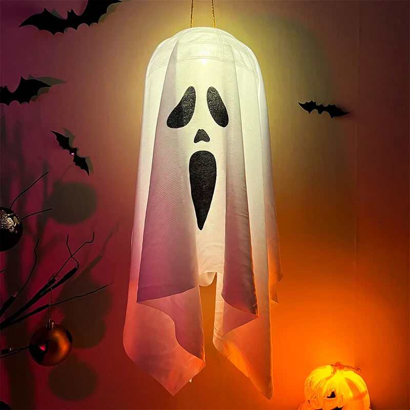 Halloween LED Spøkelseslampe – Hengende Skrekkdekorasjon for Innendørs og Utendørs
