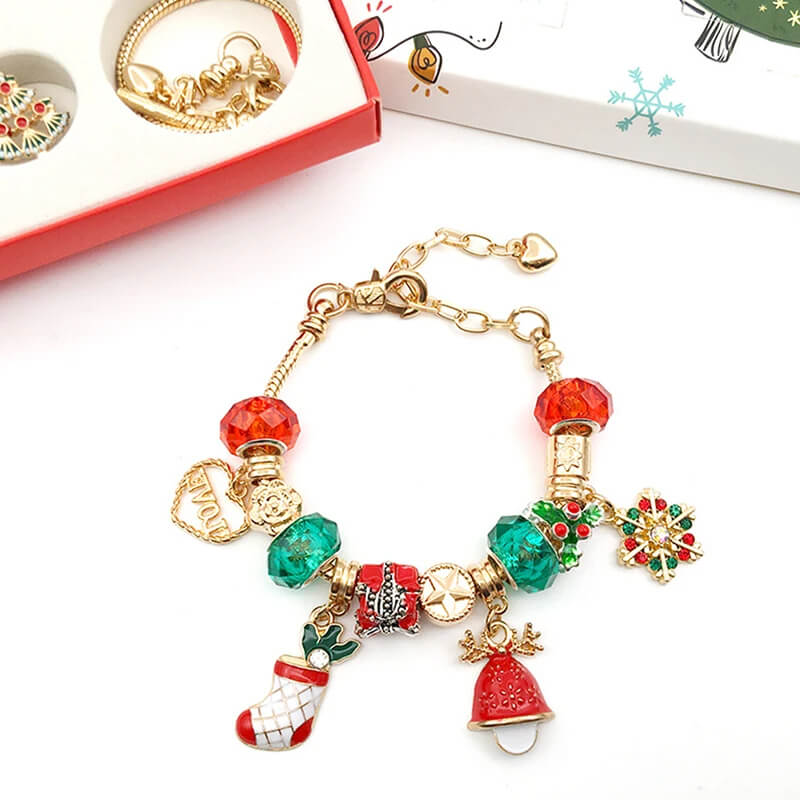 Luksuriøs Smykke-Adventskalender – 24 Luker med Armbånd & Berlocker