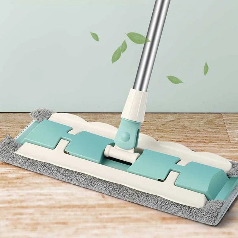 🔥Flat mopp med håndtak i rustfritt stål og gjenbrukbare, vaskbare moppehoder