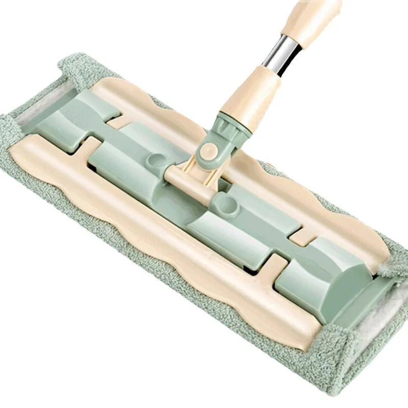 🔥Flat mopp med håndtak i rustfritt stål og gjenbrukbare, vaskbare moppehoder