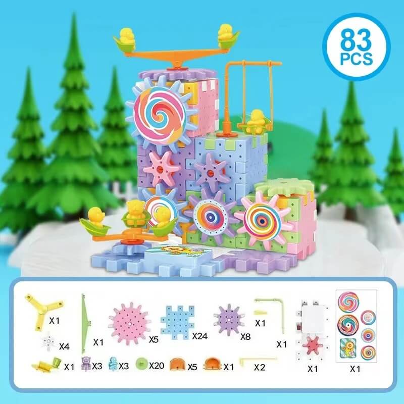 Elektrisk Byggemodell – 3D-puslespill med gir for barn
