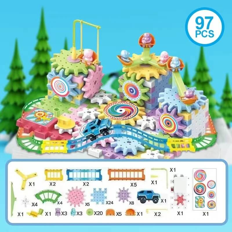Elektrisk Byggemodell – 3D-puslespill med gir for barn