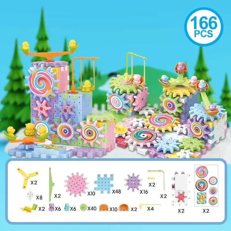 Elektrisk Byggemodell – 3D-puslespill med gir for barn