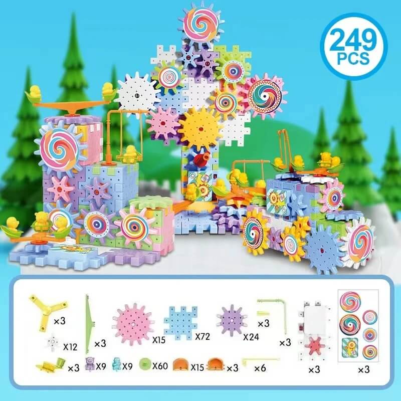 Elektrisk Byggemodell – 3D-puslespill med gir for barn